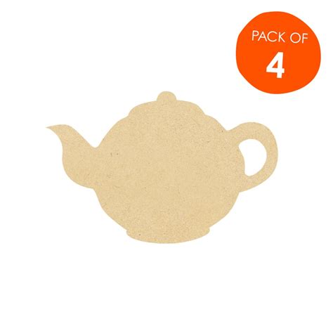 Wooden Teapot Shapes - Pack of 4 | Wooden Shapes | CleverPatch - Art ...