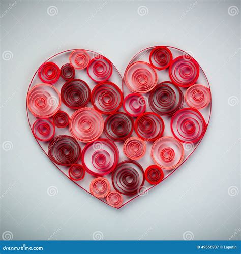 Cuore Di Carta Che Quilling Per Il San Valentino Illustrazione Di Stock