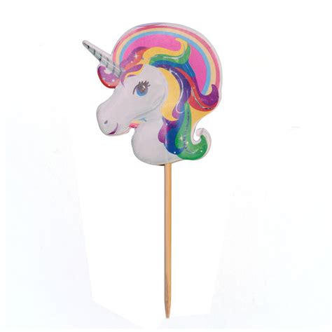 Unicorn Toothpick Cupcake Topper For Girls 10 Pack Unicorn Etsy