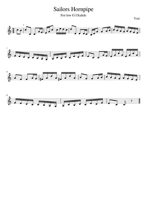 Sailors Hornpipe Sheet Music For Piano Solo Easy