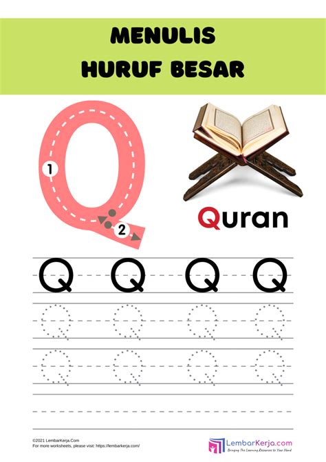 Menulis Huruf Q Besar Lembarkerjacom