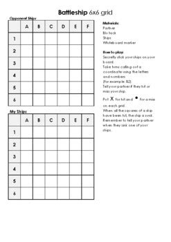 Battleship Coordinates Grid Reference Game by Ms Joy | TpT