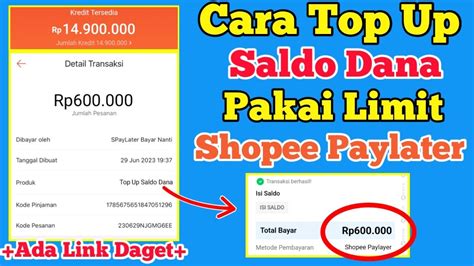 Top Up Saldo Dana Pakai Limit Shopee Paylater Terbaru Isi Saldo Dana