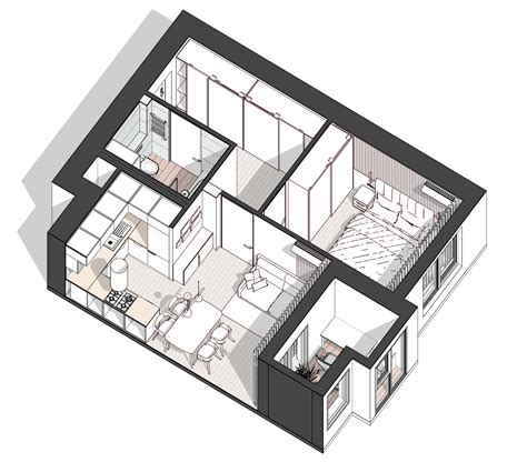 Modern Apartment. Floor plans and schemes on Behance