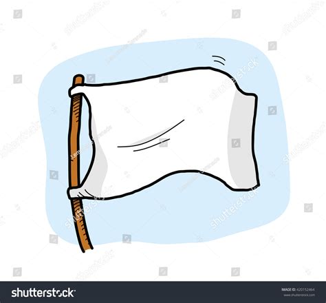 White Flag Hand Drawn Vector Illustration Stock Vector Royalty Free