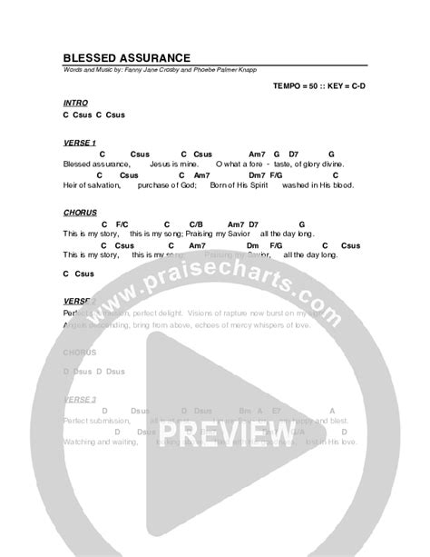 Blessed Assurance Chords PDF (G3 Worship) - PraiseCharts