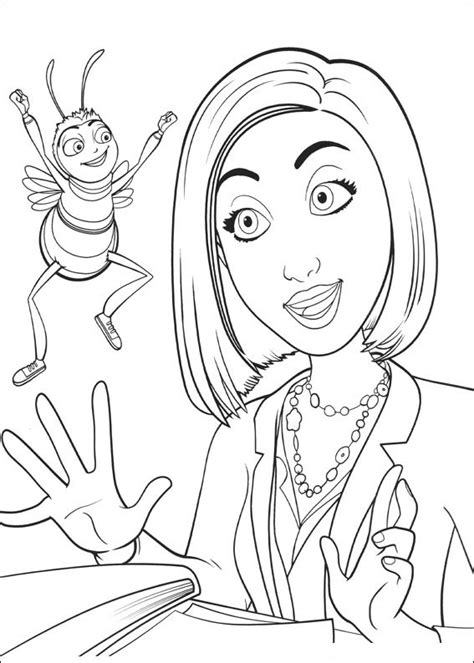 Bee Movie Vanessa and Barry coloring page