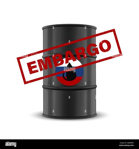 Oil Embargo. Vector 3d Realistic Metal Enamel Oil Barrel Isolated on ...