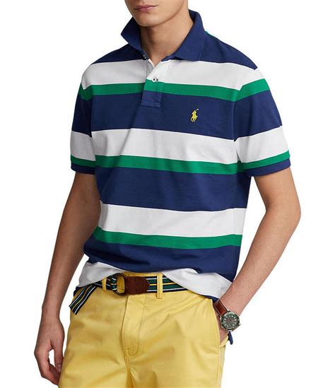 Polo Ralph Lauren Classic Fit Stripe Short Sleeve Mesh Polo Shirt