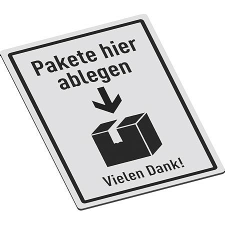 Pakete Hier Ablegen Vielen Dank Aufkleber 10 X 15 Cm Hinweis Sticker