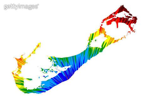 Bermuda Map Is Designed Rainbow Abstract Colorful Pattern Bermuda