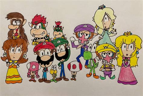 The Super Mario Gang redraw by RegularMarioGalaxy12 on DeviantArt