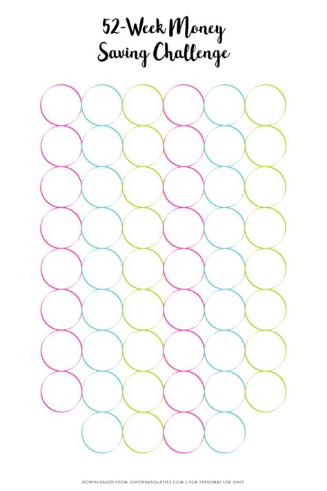 52 Week Money Challenge Printable Pdf 52 Week Money Challenge