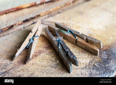 A Photo With Three Pegs Stock Photo Alamy