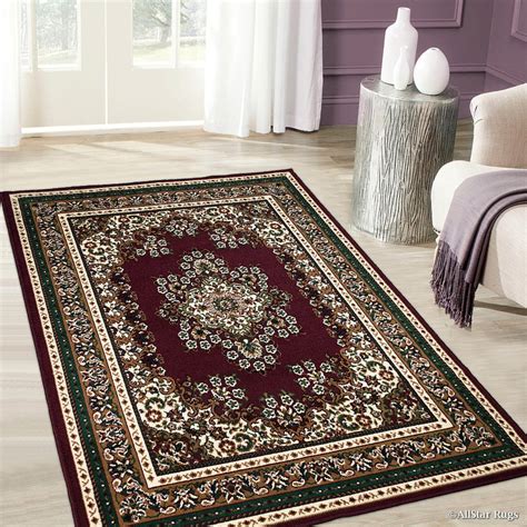 Allstar Burgundy Woven High Quality Rug Traditional Persian Flower