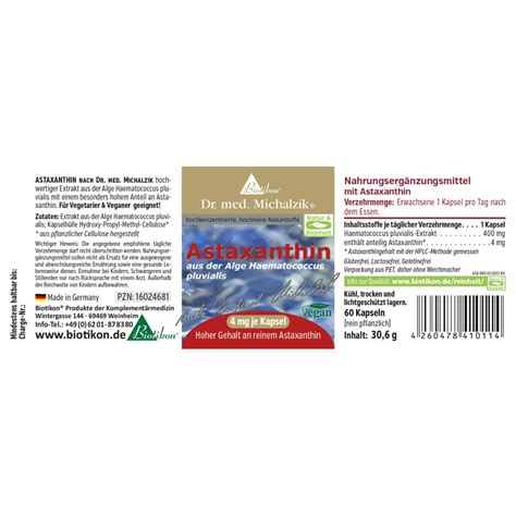 Natural Astaxanthin From Algae 4 Mg 60 Capsules