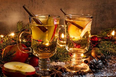 Hot Mulled Apple Cider Christmas Drink Stock Photo Image Of Liquid