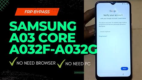 ‼️ New Method ‼️ How To Remove Frp Lock Samsung A03 Core A032f A032g Youtube