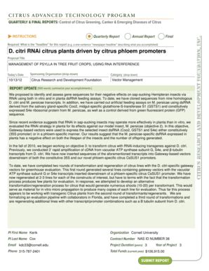 Fillable Online Research Citrusrdf RNAi Using Both In Vitro And In