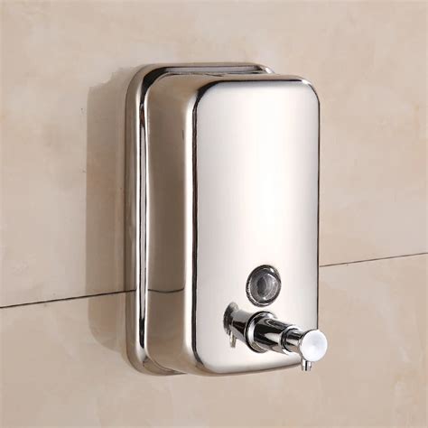 Maideer Bathroom Kitchen 500ml 304 Stainless Steel Chrome Liquid Hand Soap Dispenser Chrome