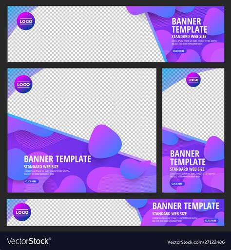 Set Web Banner Standard Size Royalty Free Vector Image