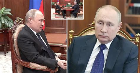 Breaking Bloated Vladimir Putin Seen Gripping Table While Slouching In