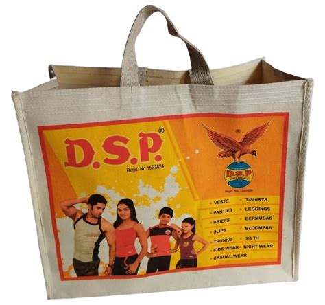 White And Yellow Base Canvas Promotional Garments Packaging Bag