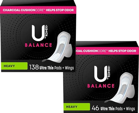 Amazon U By Kotex Balance Ultra Thin Pads With Wings Heavy