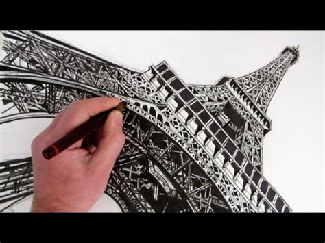 How To Draw The Eiffel Tower Time Lapse Easy Drawings Dibujos