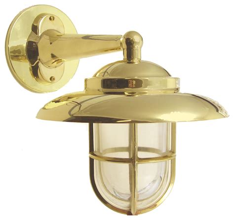 Nautical Outdoor Wall Sconce Solid Brass Indoor 10 Finishes Beach Style Outdoor Wall