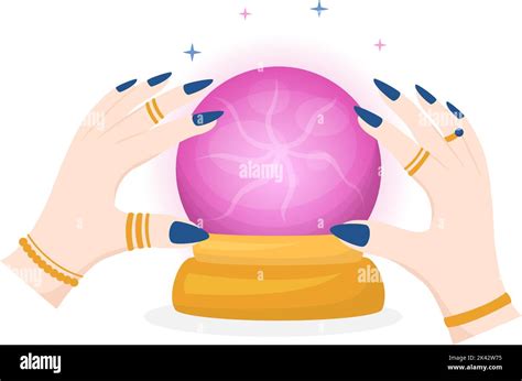 Fortune Teller Template Hand Drawn Cartoon Flat Illustration With