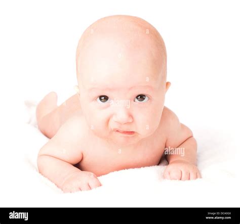 Cute Baby Lying On Towel Stock Photo Alamy