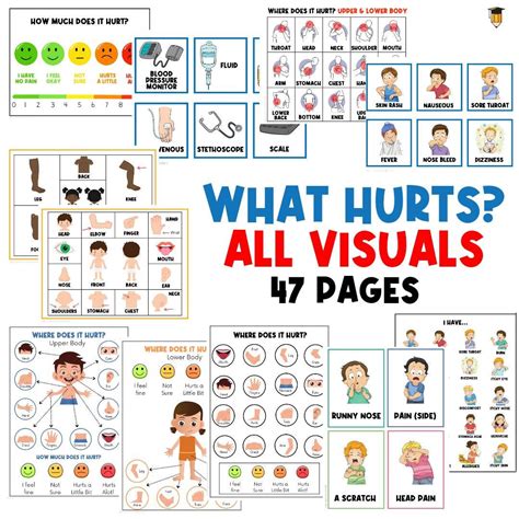 WHAT HURTS BUNDLE Child Pain Chart Visual Aid Non Verbal Toddler ...