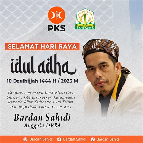 Ucapan Selamat Hari Raya Idul Adha 1444 H Dari Bardan Sahidi