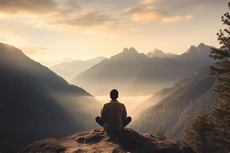 Premium AI Image | Morning Meditation on a Beautiful Mountain