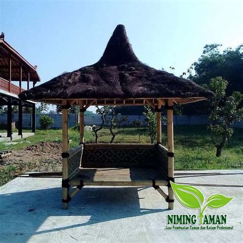 Jasa Pembuatan Saung Gazebo Bambu Kayu Kelapa Murah