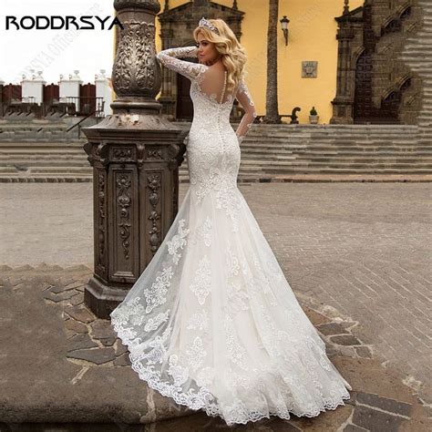 Runhufu Mermaid Wedding Dress Sweetheart Appliques Bridal Gown For