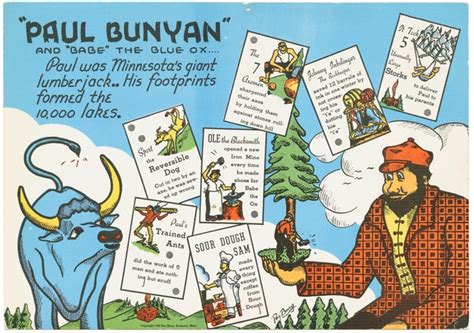 Illustration Of Paul Bunyan And Babe The Blue Ox Mnopedia