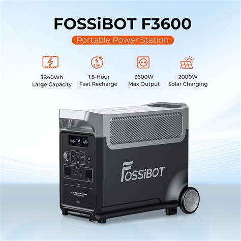 Promotion Centrale électrique portable FOSSiBOT F3600 4 panneaux