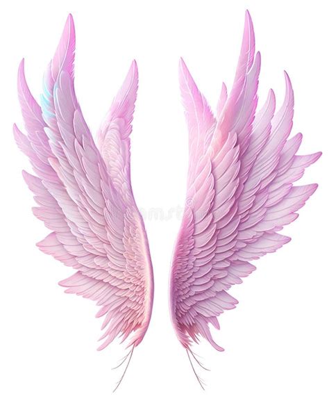 Pink Angel Wings on White Background Stock Illustration - Illustration of freedom, costume ...