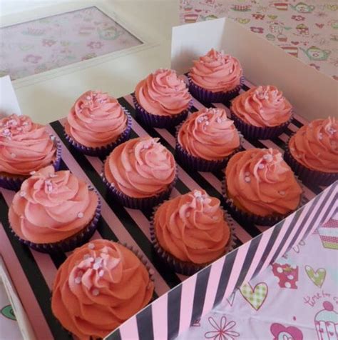 Pink Vanilla Cupcakes With Flower Sprinkles