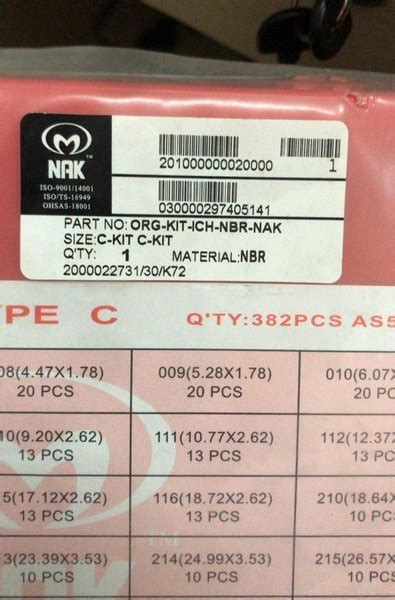 Jual Nak Oring Rubber O Ring Karet Service Kit Set Nbr Inch Di