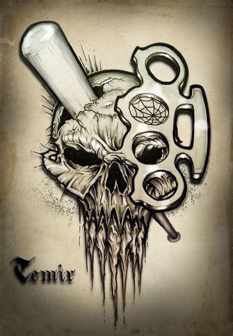 paper, pencil, copic marker, photoshop | Skull tattoo design, Skull ...