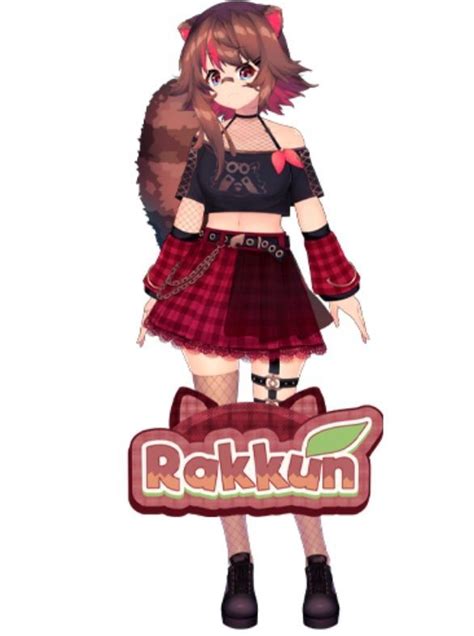 An Anime Character Is Standing In Front Of The Rakkun Logo And Wearing