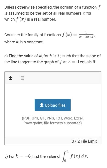 Solved Unless Otherwise Specified The Domain Of A Function Chegg