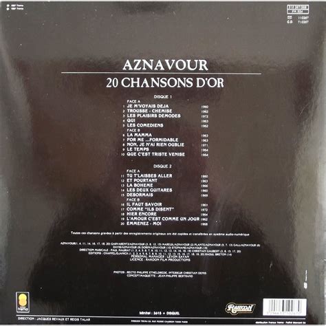 20 Chansons D Or By Charles Aznavour LP X 2 With Vinyl59 Ref 115937196