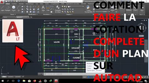 Comment Faire La Cotation Complete Dun Plan Simple Sur Autocad Youtube