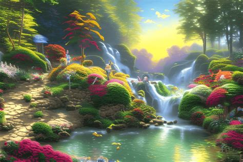 Thomas Kinkade Botanical Garden Painting Creative Fabrica