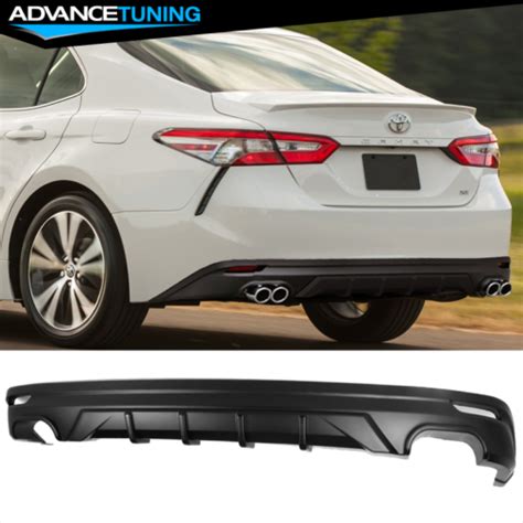 Fits 18 23 Toyota Camry Sedan V3 Style Matte Black Rear Bumper Lip Diffsuer Pp 842961168043 Ebay