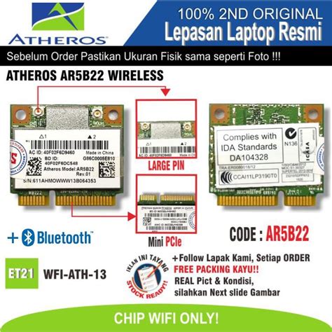 Jual Et Wfi Ath Card Wifi Chip Laptop Notebook Atheros Ar B